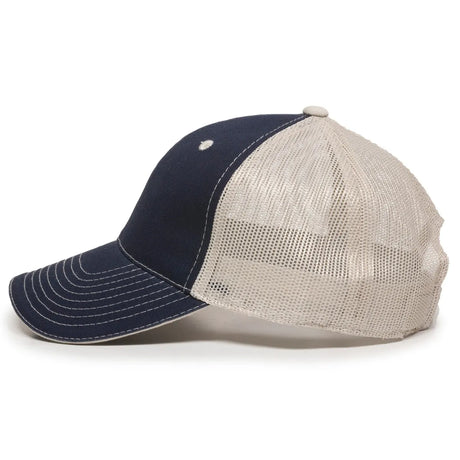 Outdoor Cap GWT-101M Cotton Twill Garment Washed Structured Trucker Hat Unisex Accessories Hats & Caps