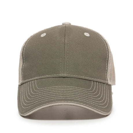 Outdoor Cap GWT-101M Cotton Twill Garment Washed Structured Trucker Hat Unisex Accessories Hats & Caps