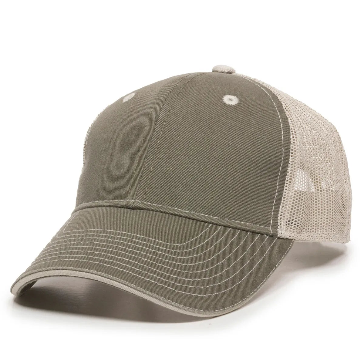 Outdoor Cap GWT-101M Cotton Twill Garment Washed Structured Trucker Hat Unisex Accessories Hats & Caps