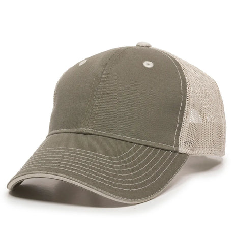 Outdoor Cap GWT-101M Cotton Twill Garment Washed Structured Trucker Hat Unisex Accessories Hats & Caps