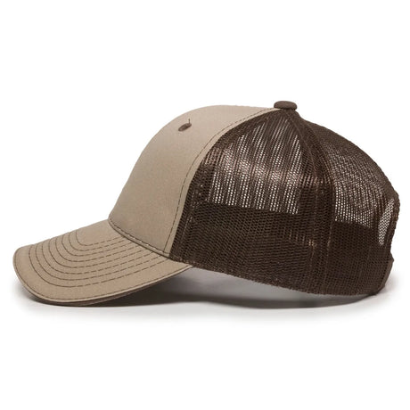 Outdoor Cap GWT-101M Cotton Twill Garment Washed Structured Trucker Hat Unisex Accessories Hats & Caps