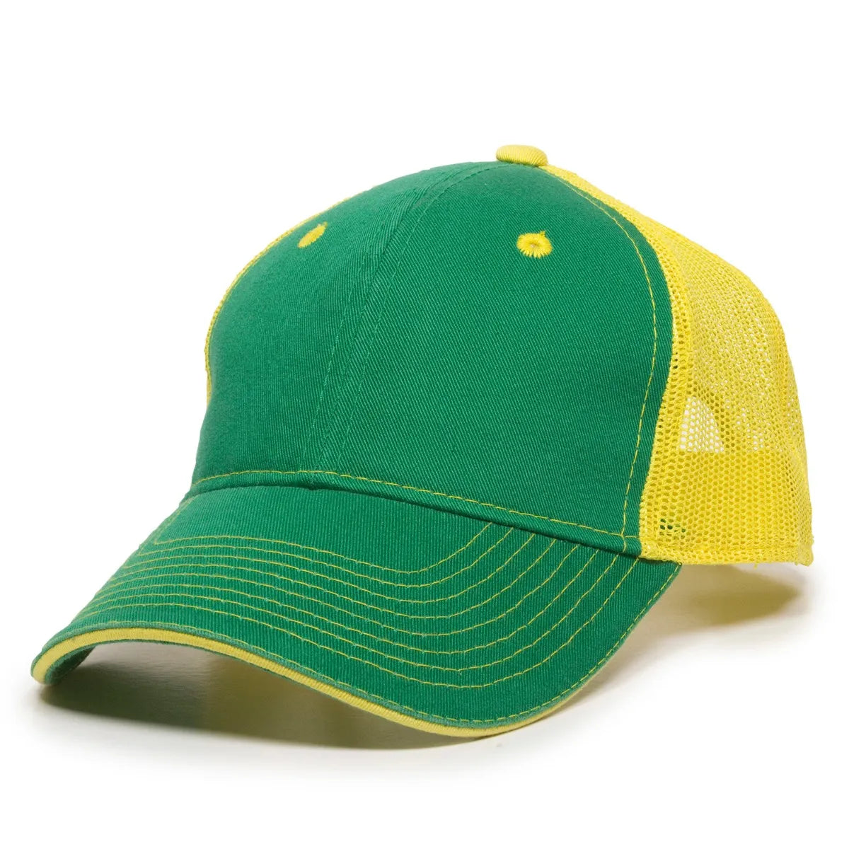 Outdoor Cap GWT-101M Cotton Twill Garment Washed Structured Trucker Hat Unisex Accessories Hats & Caps