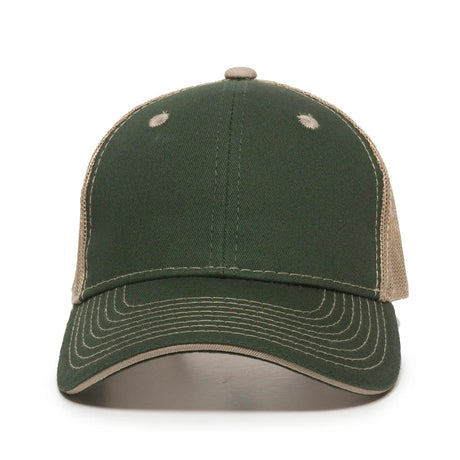 Outdoor Cap GWT-101M Cotton Twill Garment Washed Structured Trucker Hat Unisex Accessories Hats & Caps