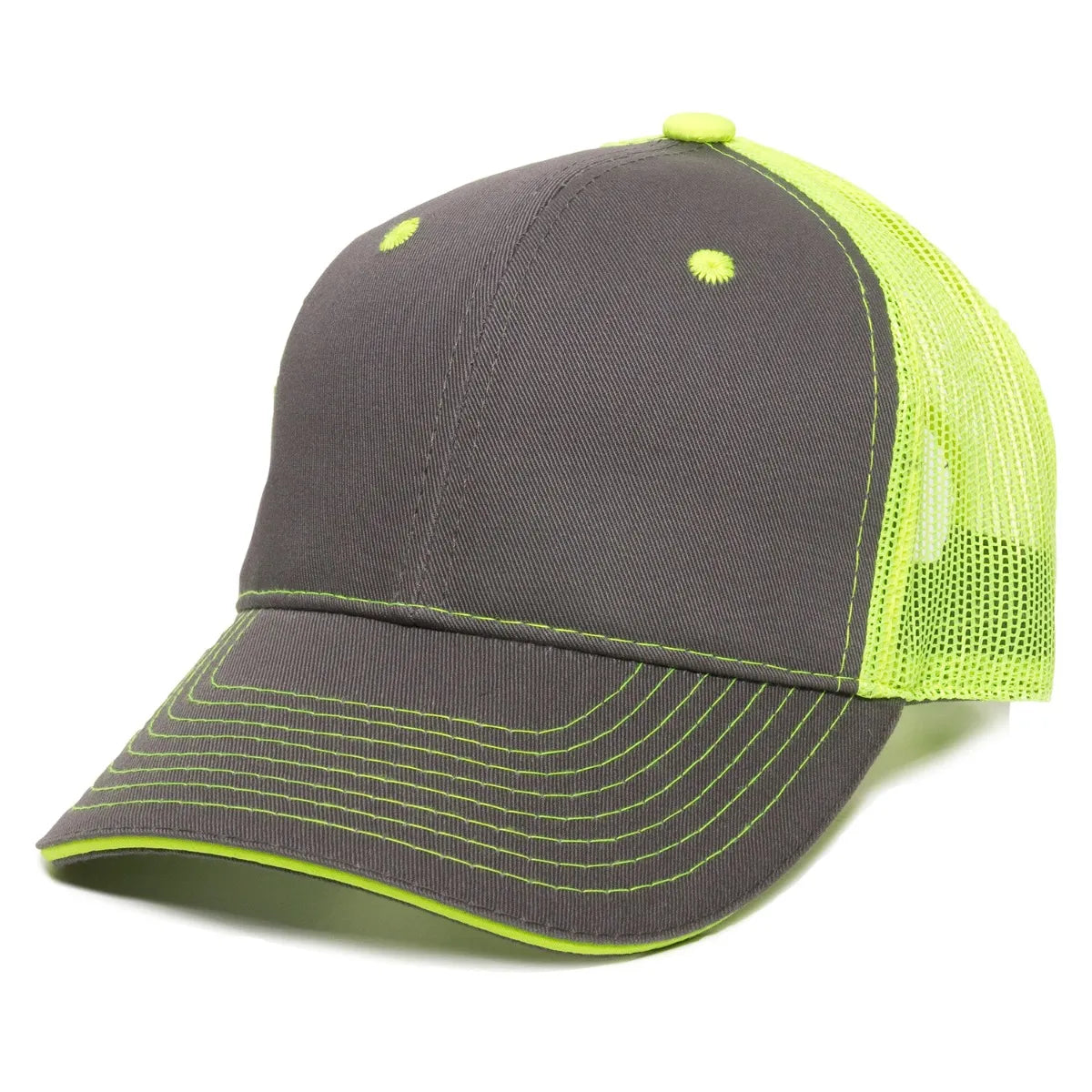 Outdoor Cap GWT-101M Cotton Twill Garment Washed Structured Trucker Hat Unisex Accessories Hats & Caps