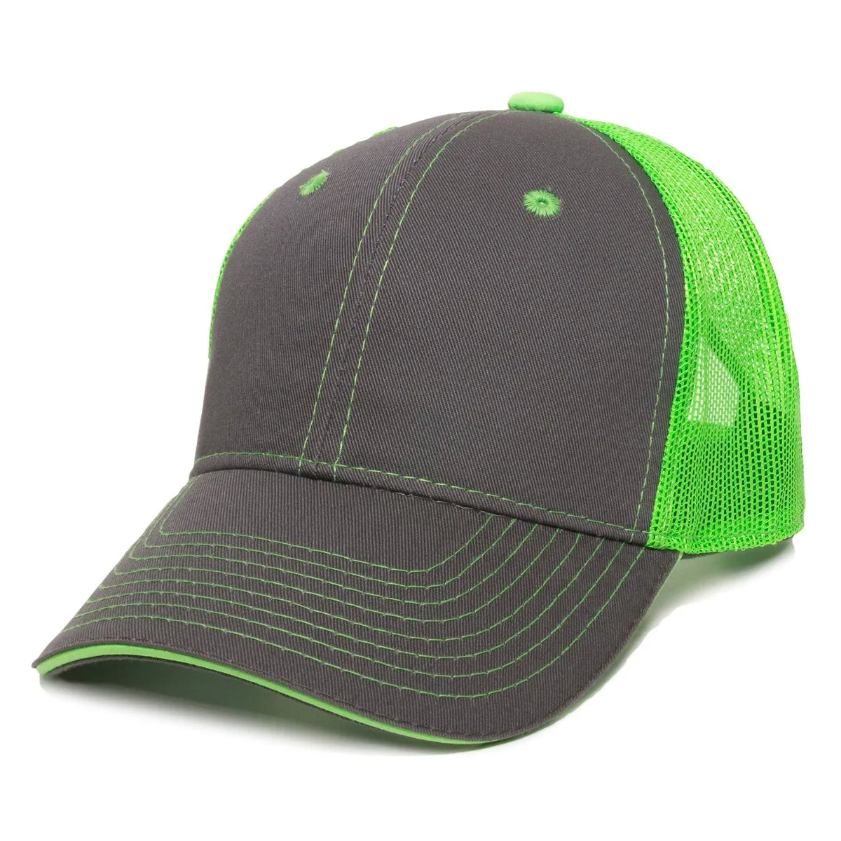 Outdoor Cap GWT-101M Cotton Twill Garment Washed Structured Trucker Hat Unisex Accessories Hats & Caps