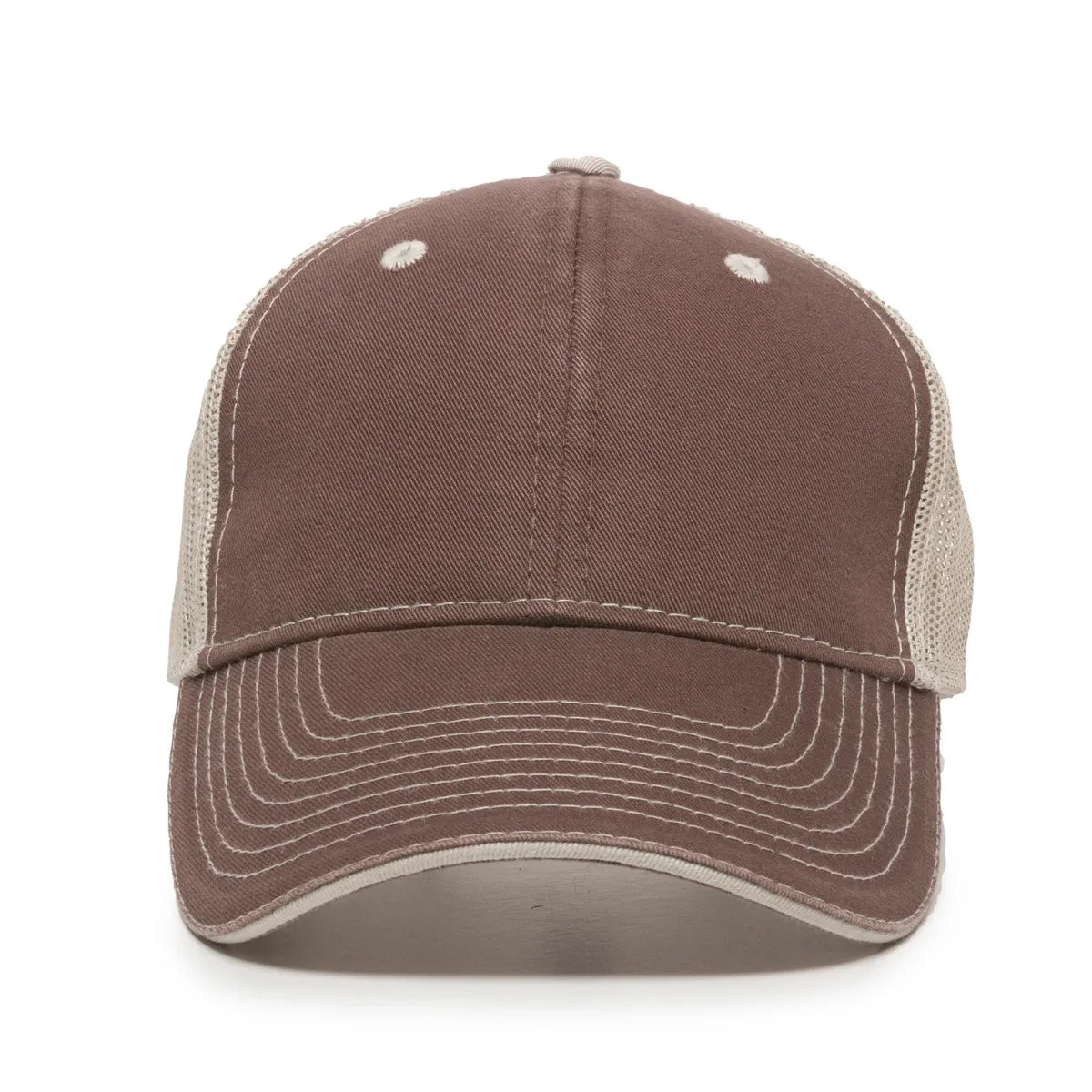 Outdoor Cap GWT-101M Cotton Twill Garment Washed Structured Trucker Hat Unisex Accessories Hats & Caps