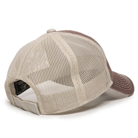 Outdoor Cap GWT-101M Cotton Twill Garment Washed Structured Trucker Hat Unisex Accessories Hats & Caps