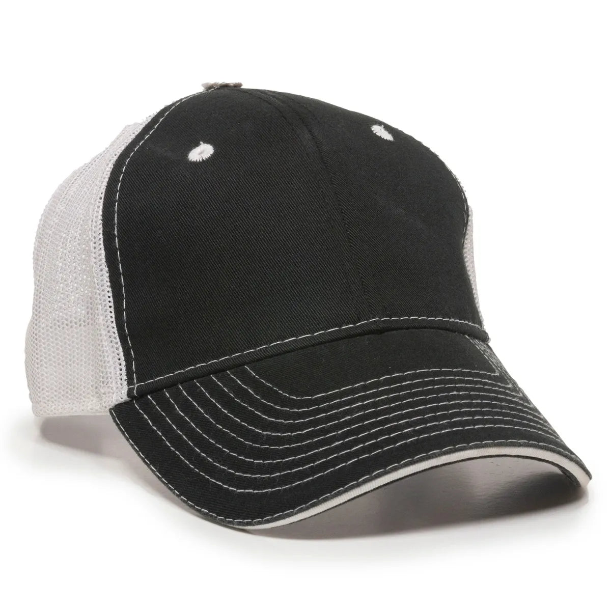 Outdoor Cap GWT-101M Cotton Twill Garment Washed Structured Trucker Hat Unisex Accessories Hats & Caps