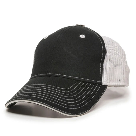 Outdoor Cap GWT-101M Cotton Twill Garment Washed Structured Trucker Hat Unisex Accessories Hats & Caps