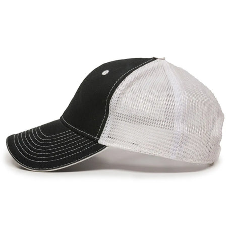 Outdoor Cap GWT-101M Cotton Twill Garment Washed Structured Trucker Hat Unisex Accessories Hats & Caps