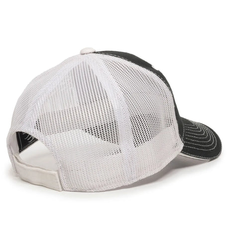 Outdoor Cap GWT-101M Cotton Twill Garment Washed Structured Trucker Hat Unisex Accessories Hats & Caps