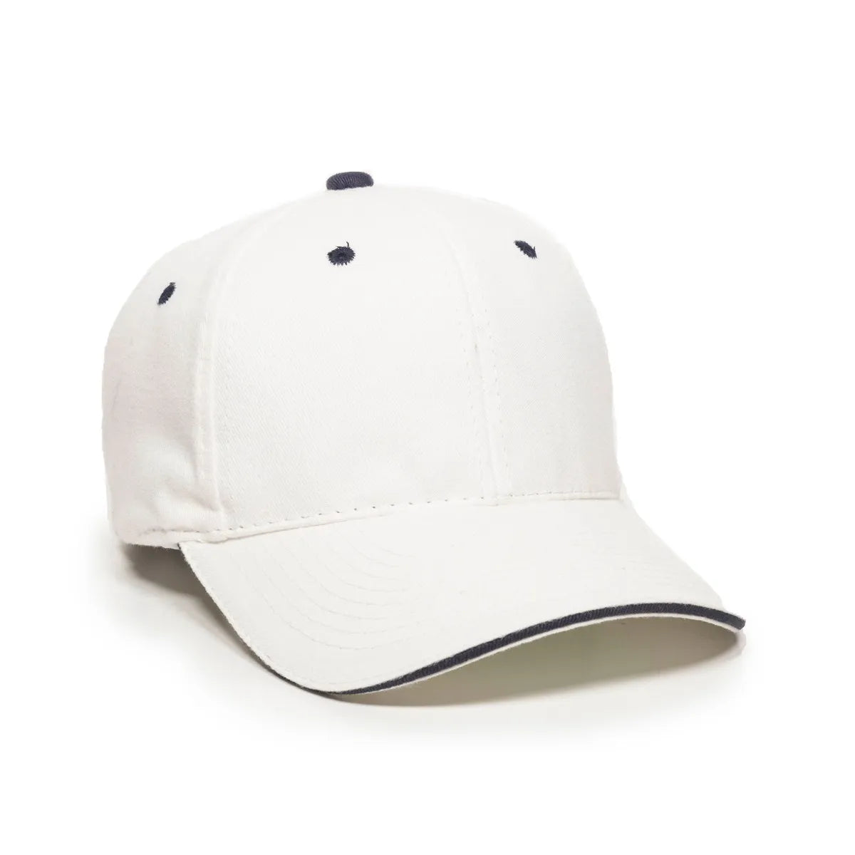 Outdoor Cap GL-845 Contrasting Button and Eyelets Structured Solid Back Hat Unisex Accessories Hats & Caps