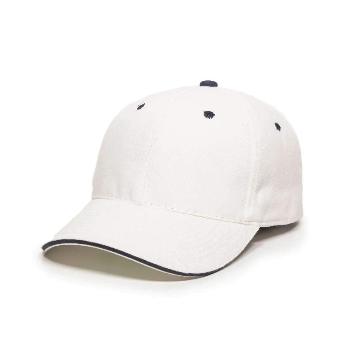 Outdoor Cap GL-845 Contrasting Button and Eyelets Structured Solid Back Hat Unisex Accessories Hats & Caps