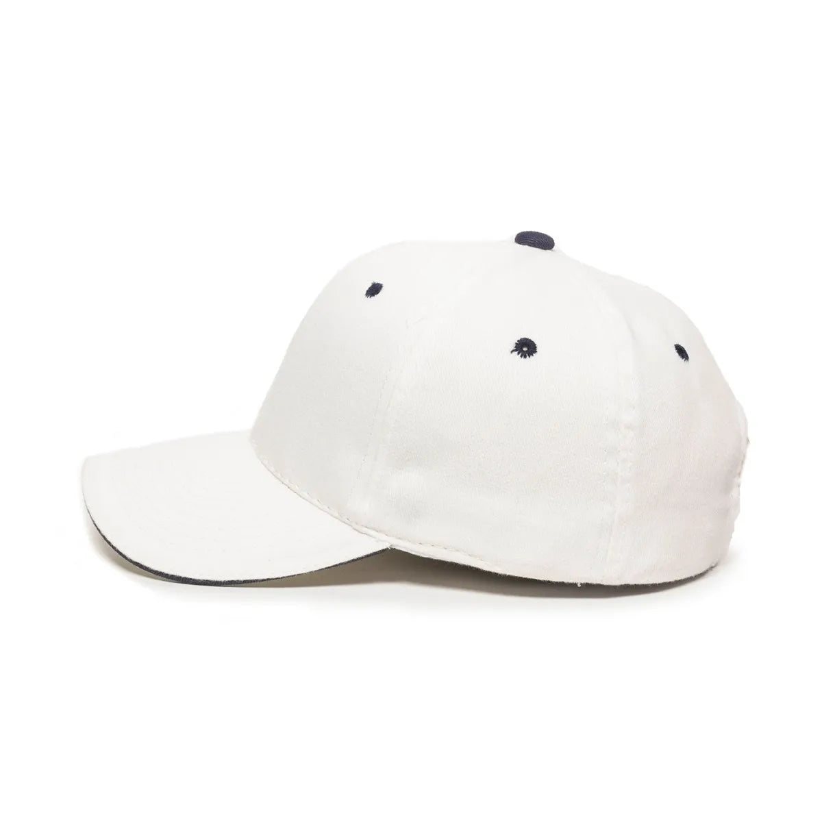Outdoor Cap GL-845 Contrasting Button and Eyelets Structured Solid Back Hat Unisex Accessories Hats & Caps