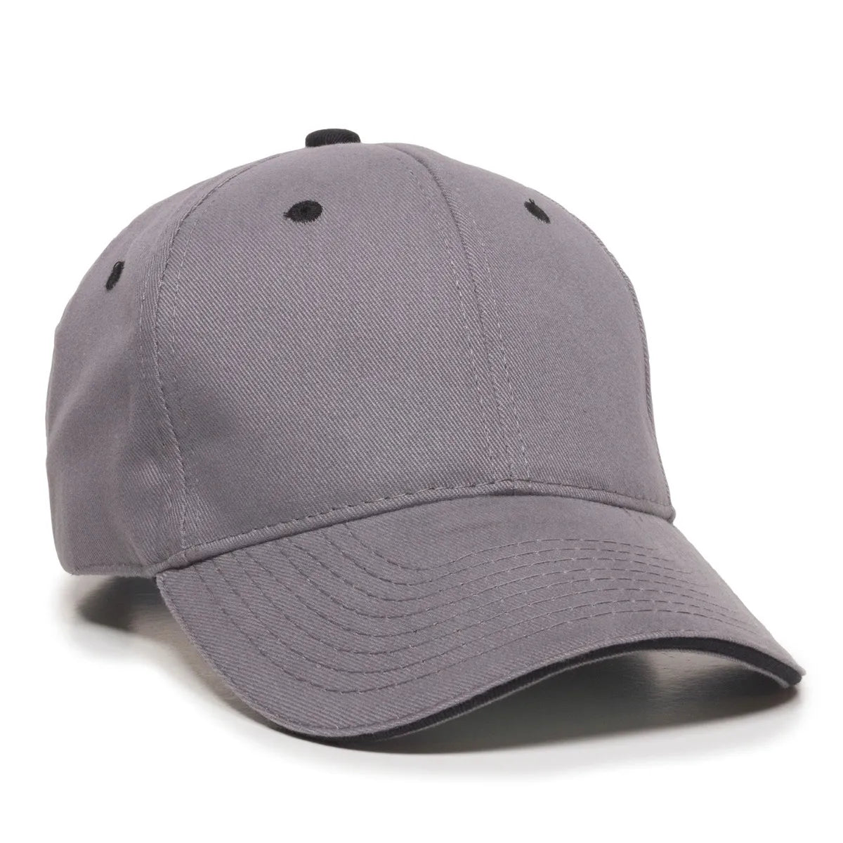 Outdoor Cap GL-845 Contrasting Button and Eyelets Structured Solid Back Hat Unisex Accessories Hats & Caps