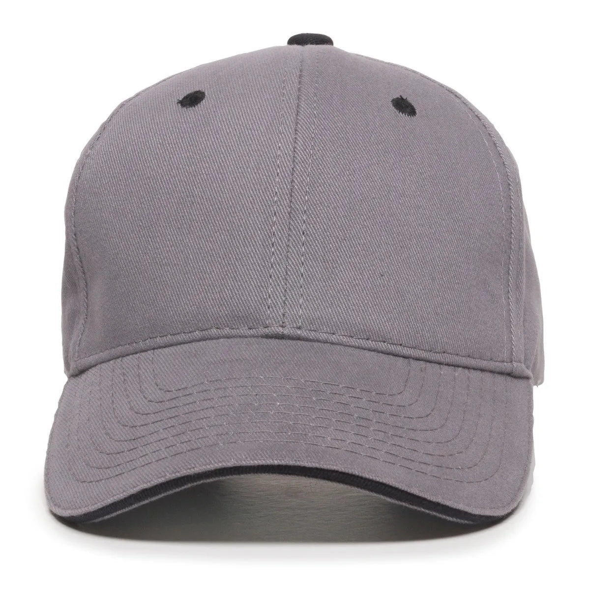 Outdoor Cap GL-845 Contrasting Button and Eyelets Structured Solid Back Hat Unisex Accessories Hats & Caps
