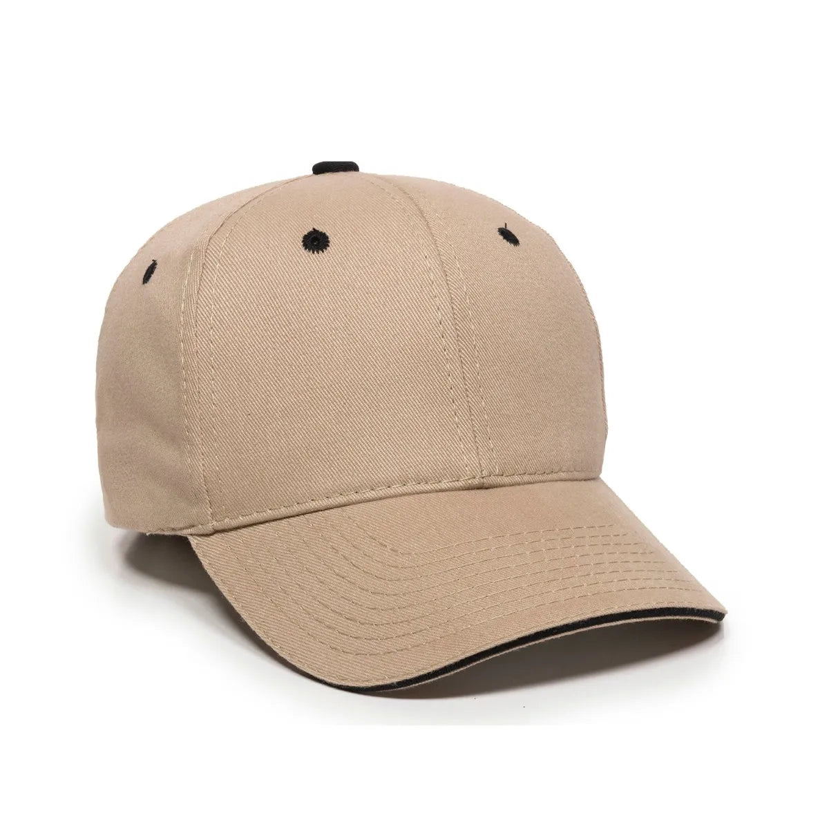 Outdoor Cap GL-845 Contrasting Button and Eyelets Structured Solid Back Hat Unisex Accessories Hats & Caps