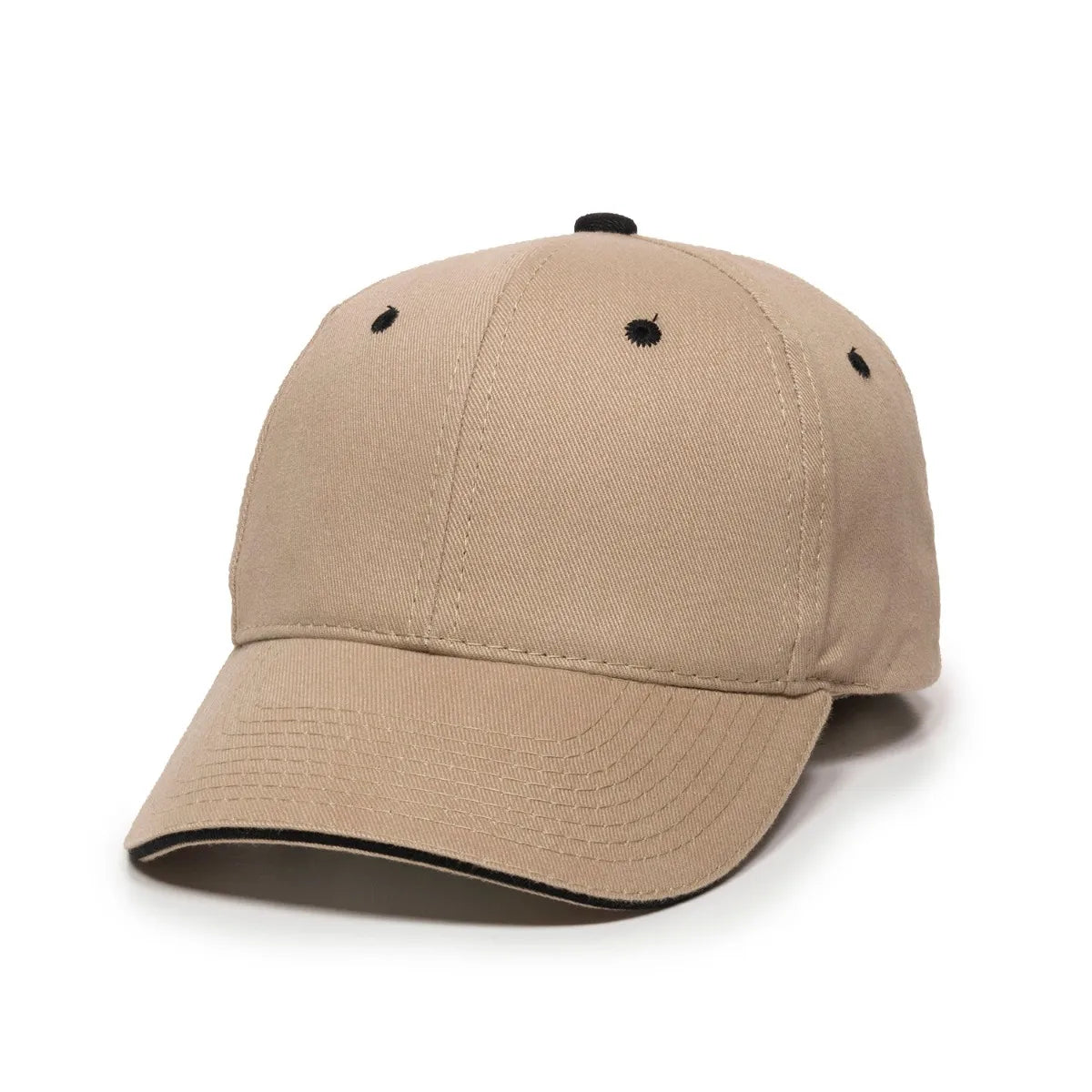 Outdoor Cap GL-845 Contrasting Button and Eyelets Structured Solid Back Hat Unisex Accessories Hats & Caps