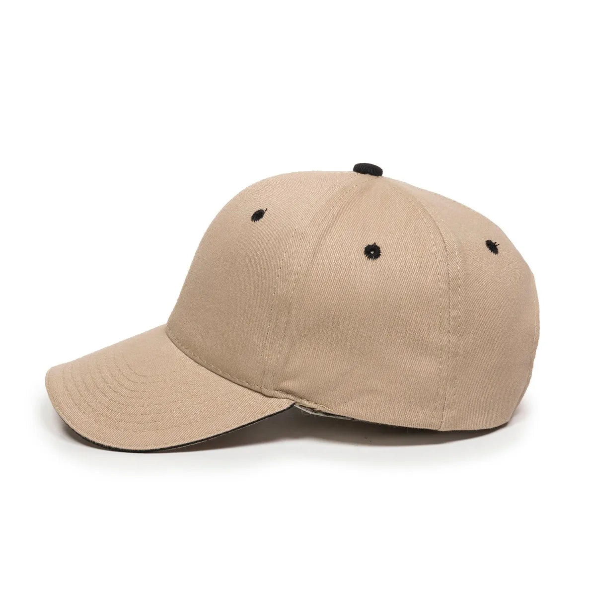 Outdoor Cap GL-845 Contrasting Button and Eyelets Structured Solid Back Hat Unisex Accessories Hats & Caps
