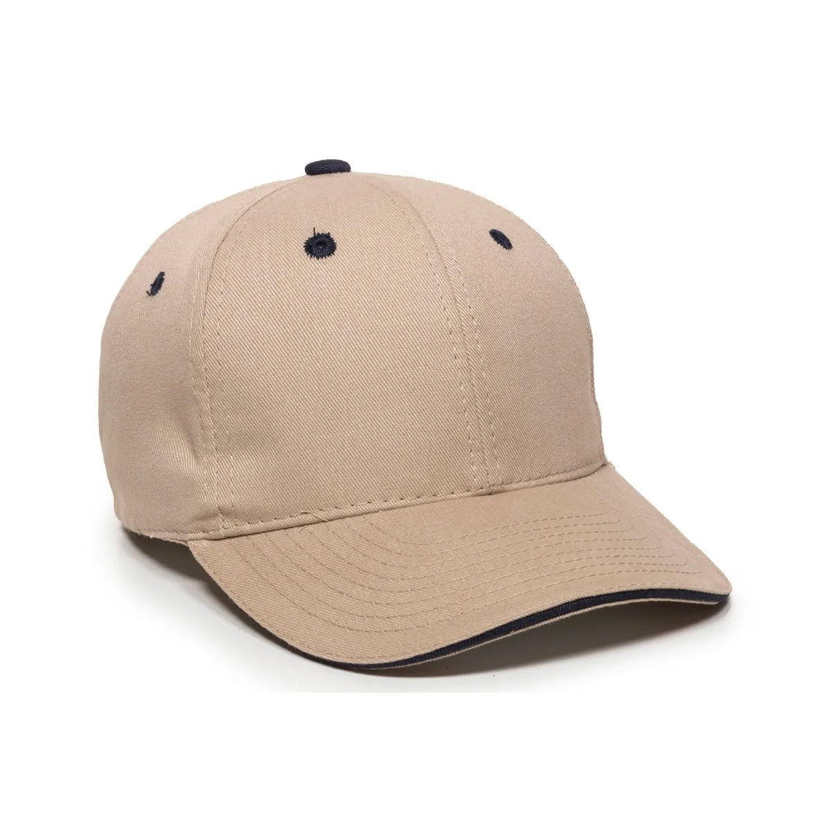 Outdoor Cap GL-845 Contrasting Button and Eyelets Structured Solid Back Hat Unisex Accessories Hats & Caps