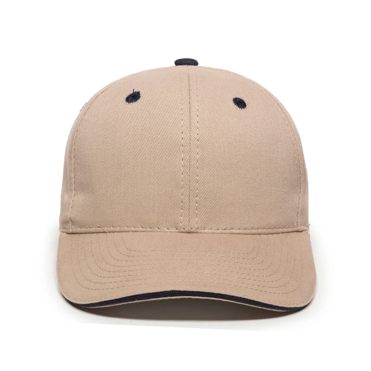 Outdoor Cap GL-845 Contrasting Button and Eyelets Structured Solid Back Hat Unisex Accessories Hats & Caps