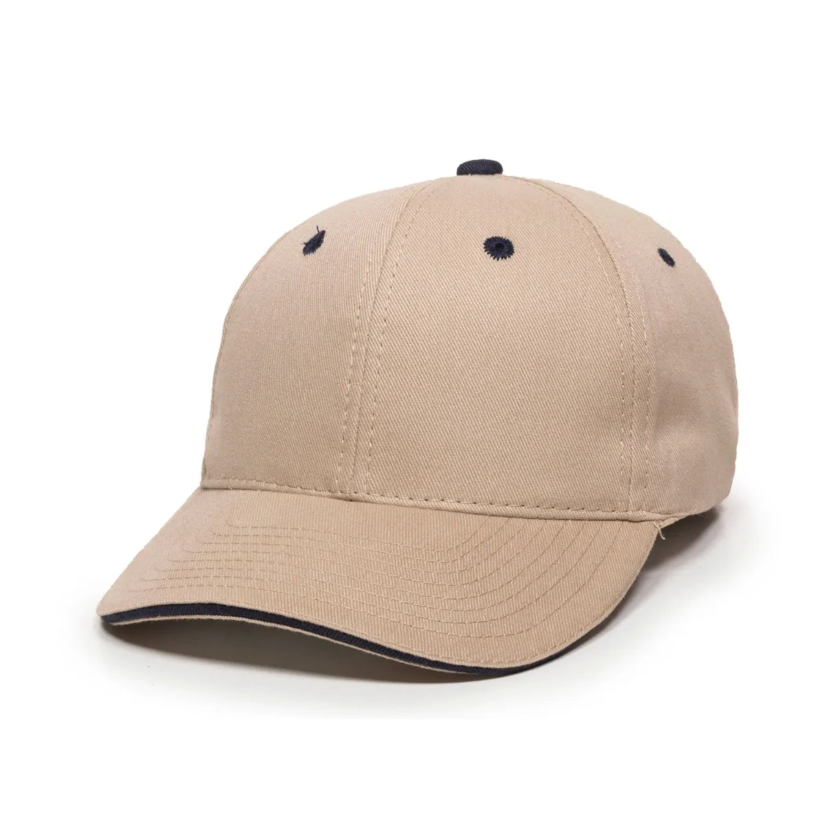 Outdoor Cap GL-845 Contrasting Button and Eyelets Structured Solid Back Hat Unisex Accessories Hats & Caps