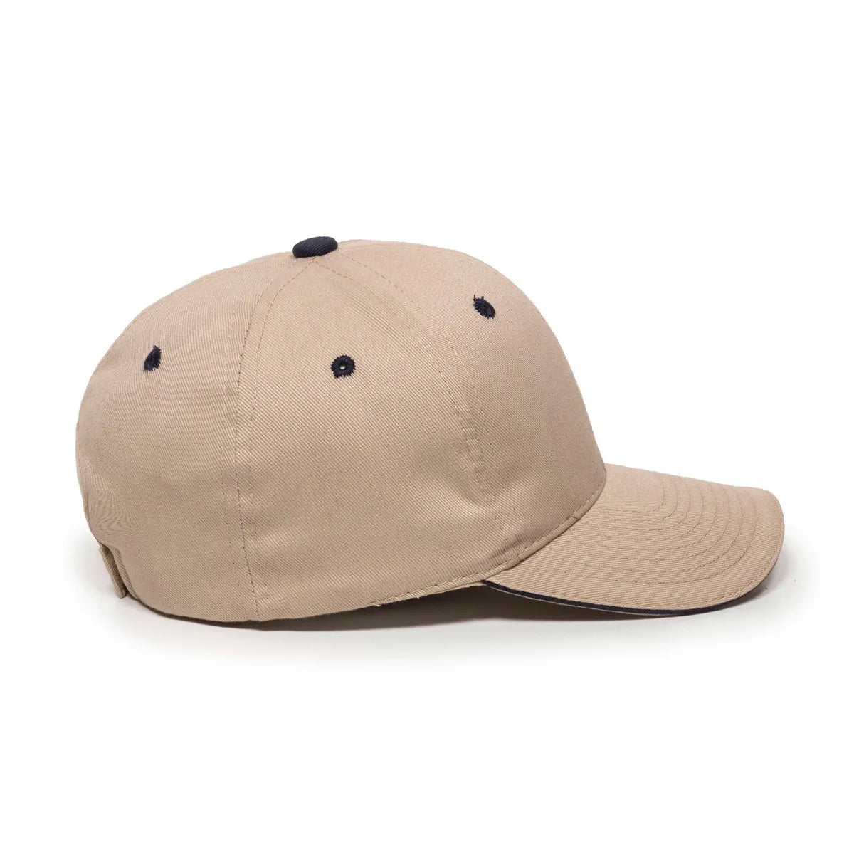 Outdoor Cap GL-845 Contrasting Button and Eyelets Structured Solid Back Hat Unisex Accessories Hats & Caps
