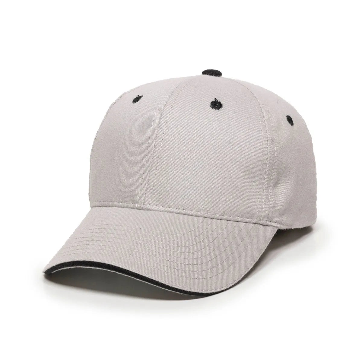 Outdoor Cap GL-845 Contrasting Button and Eyelets Structured Solid Back Hat Unisex Accessories Hats & Caps