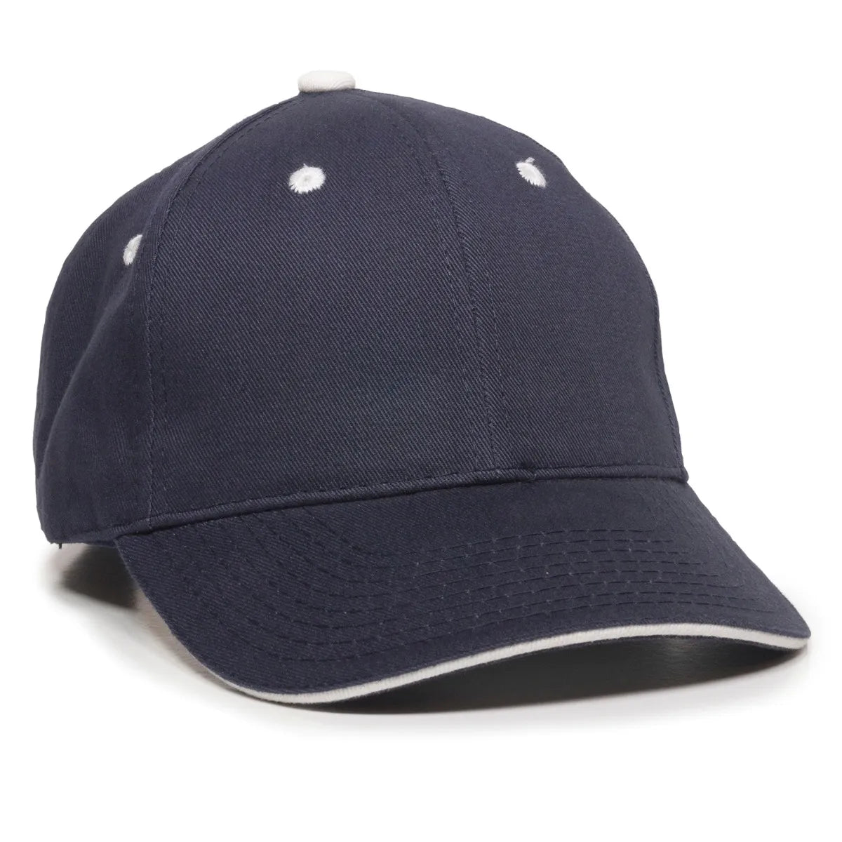 Outdoor Cap GL-845 Contrasting Button and Eyelets Structured Solid Back Hat Unisex Accessories Hats & Caps