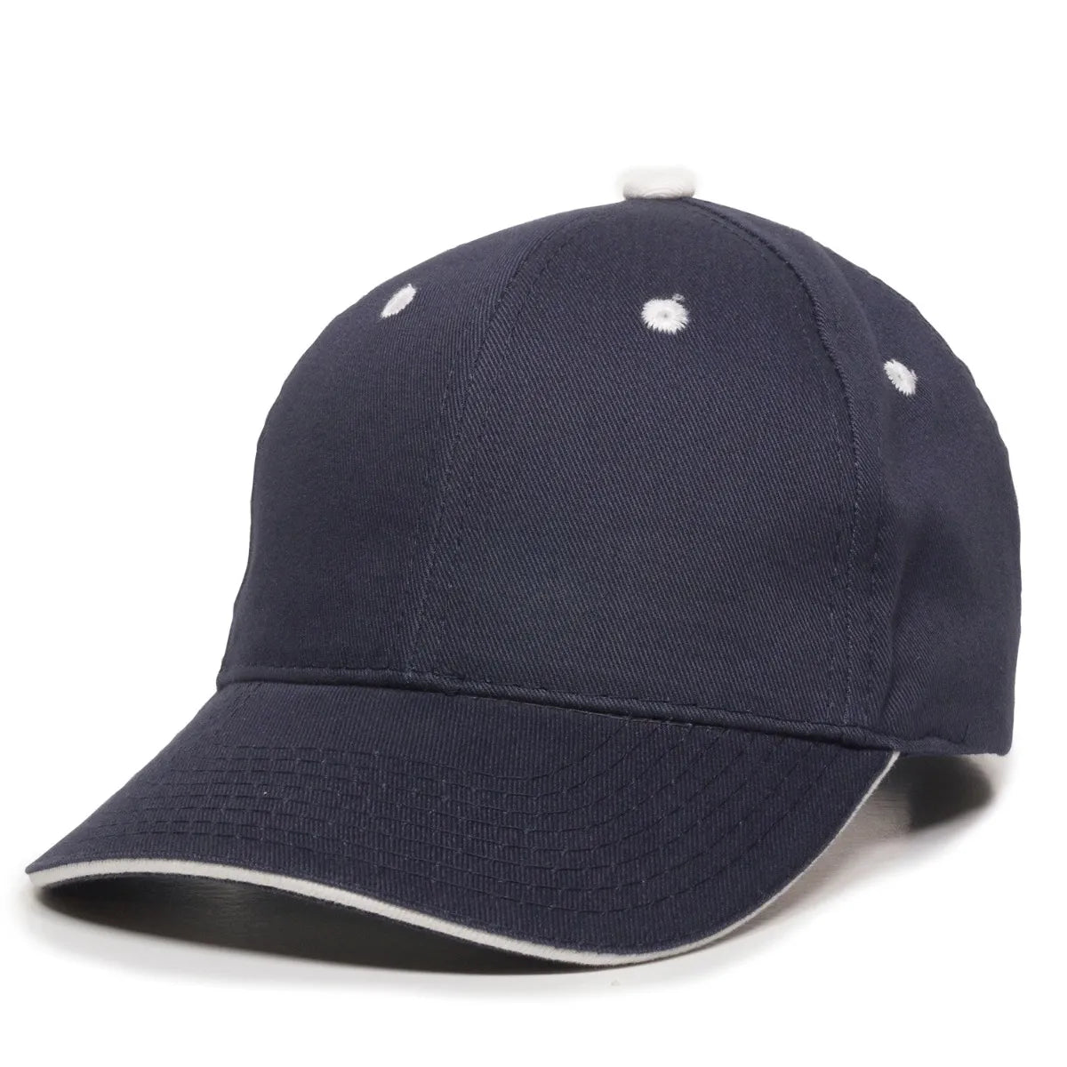 Outdoor Cap GL-845 Contrasting Button and Eyelets Structured Solid Back Hat Unisex Accessories Hats & Caps