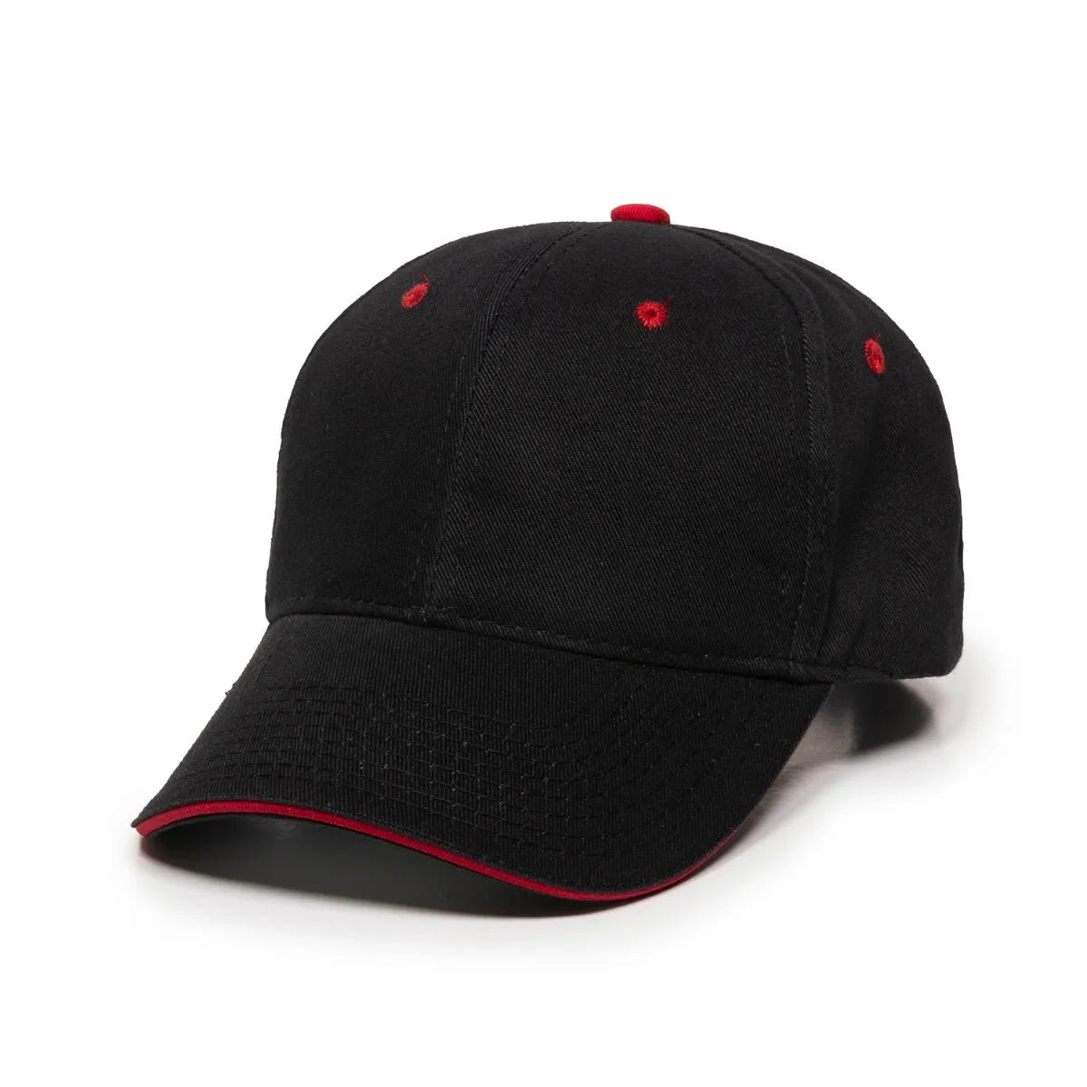 Outdoor Cap GL-845 Contrasting Button and Eyelets Structured Solid Back Hat Unisex Accessories Hats & Caps