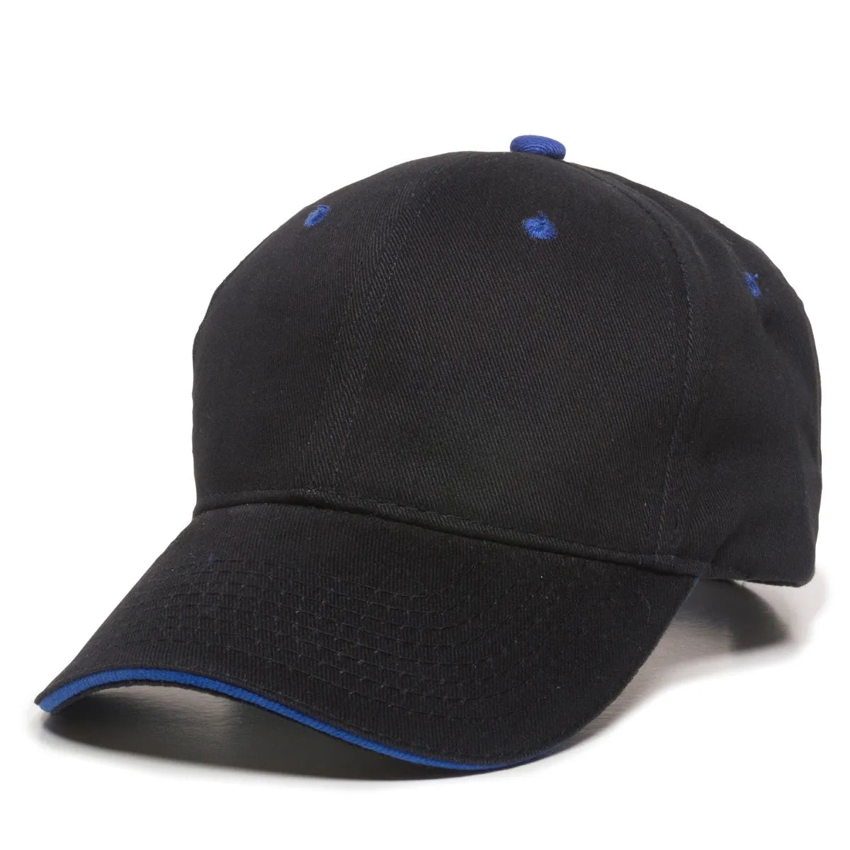 Outdoor Cap GL-845 Contrasting Button and Eyelets Structured Solid Back Hat Unisex Accessories Hats & Caps