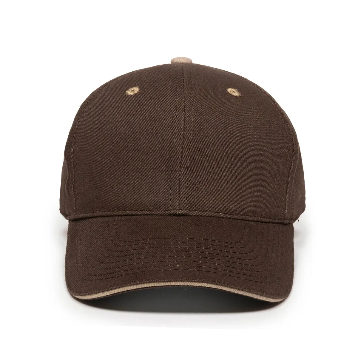 Outdoor Cap GL-845 Contrasting Button and Eyelets Structured Solid Back Hat Unisex Accessories Hats & Caps