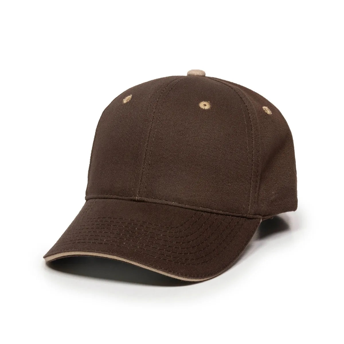 Outdoor Cap GL-845 Contrasting Button and Eyelets Structured Solid Back Hat Unisex Accessories Hats & Caps