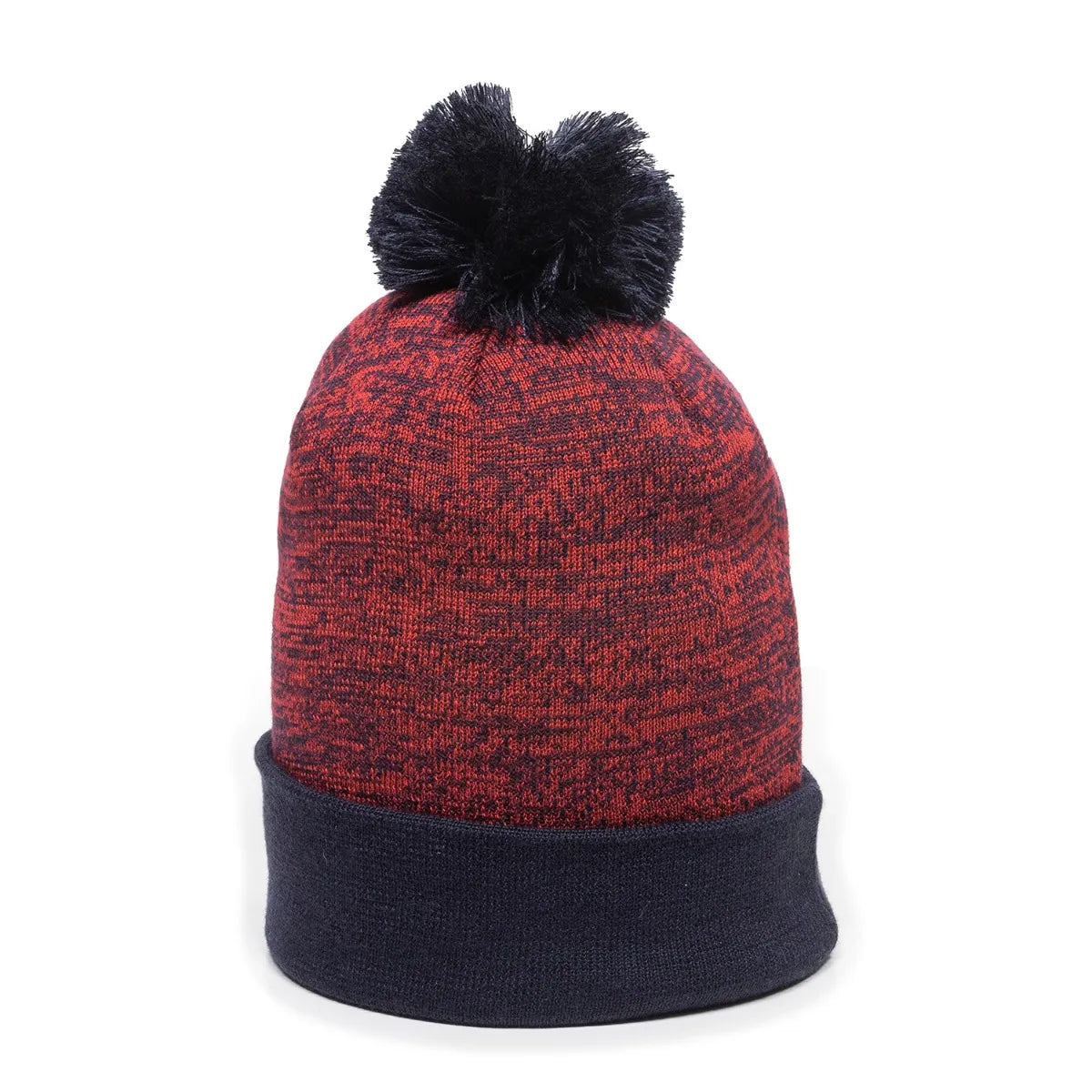 Outdoor Cap PWC-100 Heathered Acrylic Knit Beanie with Pom Unisex Accessories Hats & Caps