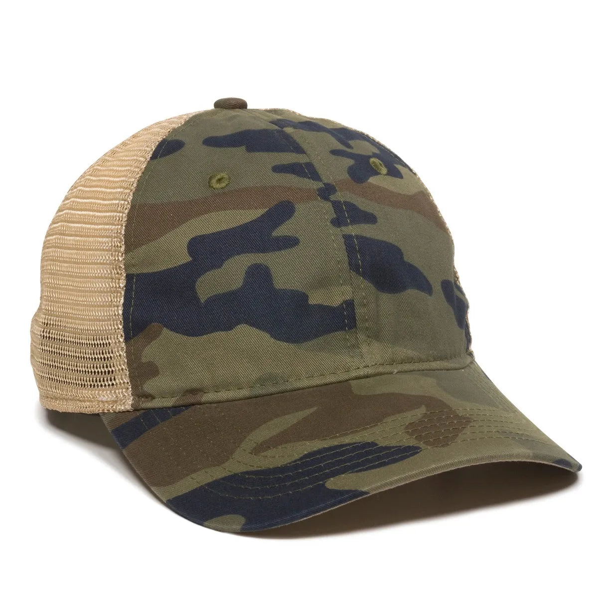 Outdoor Cap PWT-200M Tea-Stained Unstructured Trucker Hat Unisex Accessories Hats & Caps