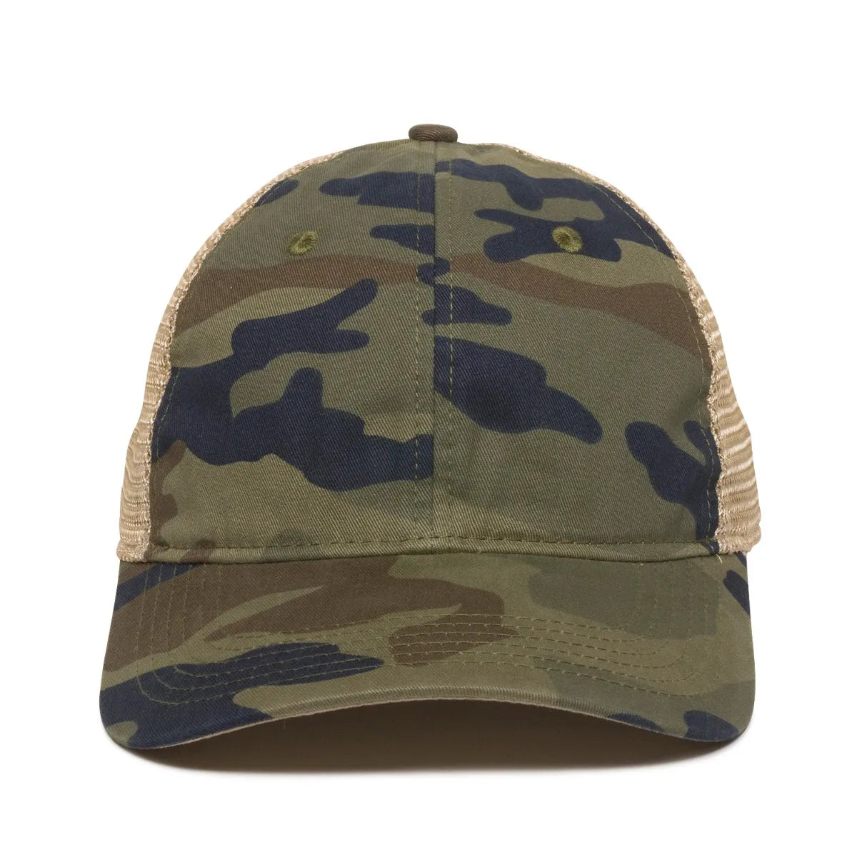 Outdoor Cap PWT-200M Tea-Stained Unstructured Trucker Hat Unisex Accessories Hats & Caps
