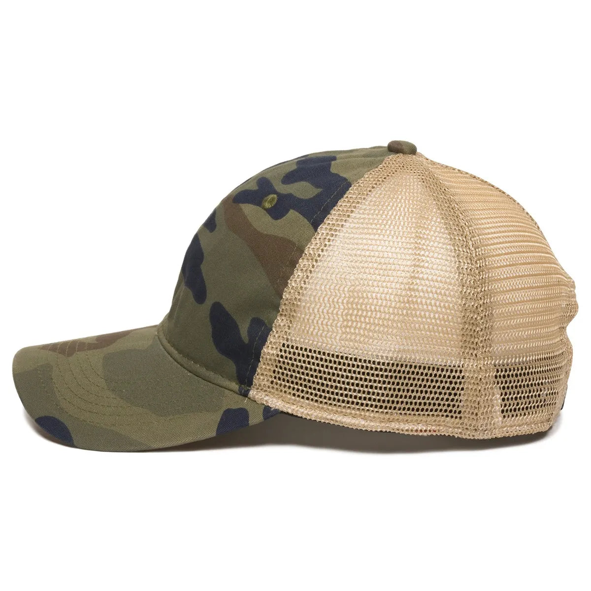 Outdoor Cap PWT-200M Tea-Stained Unstructured Trucker Hat Unisex Accessories Hats & Caps