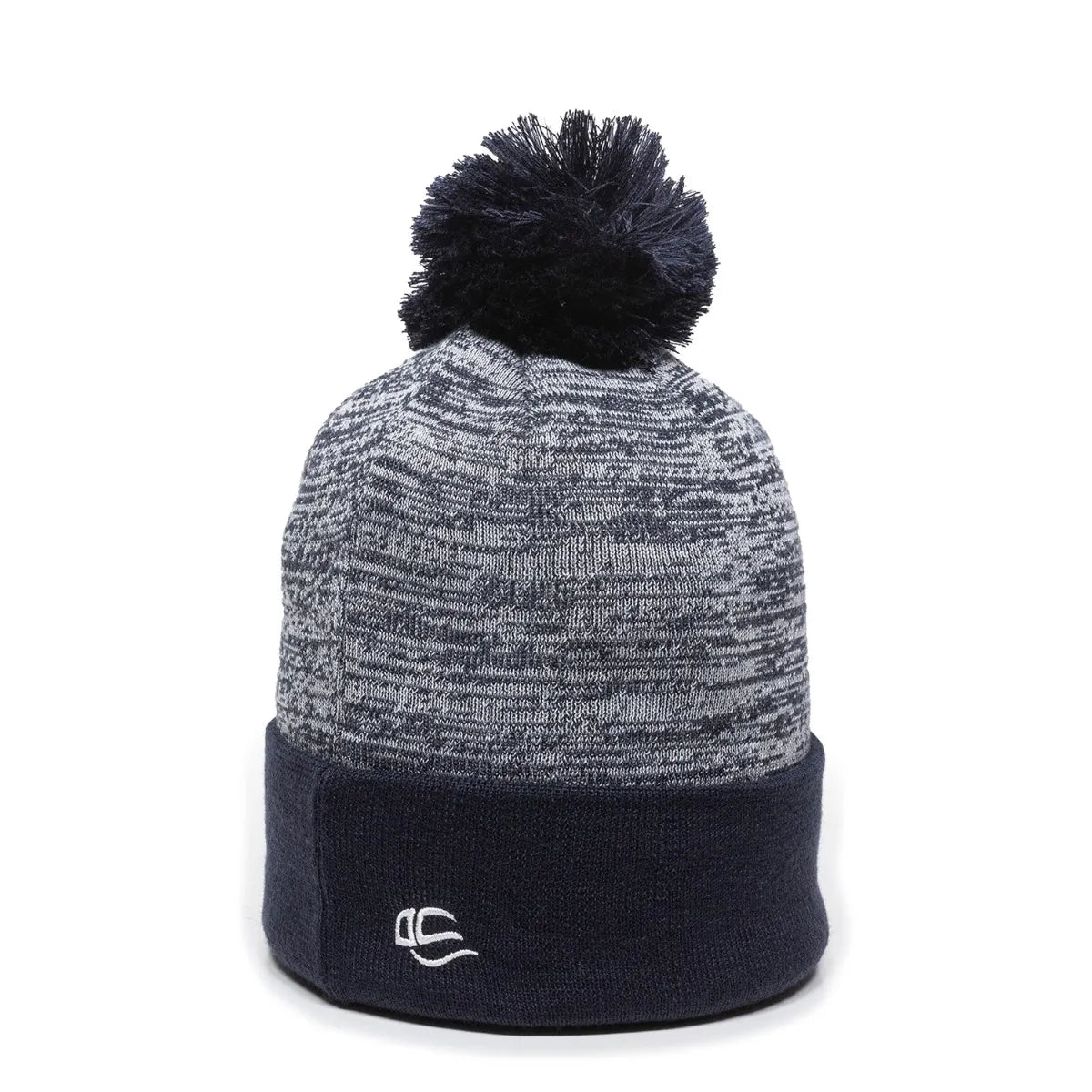 Outdoor Cap PWC-100 Heathered Acrylic Knit Beanie with Pom Unisex Accessories Hats & Caps