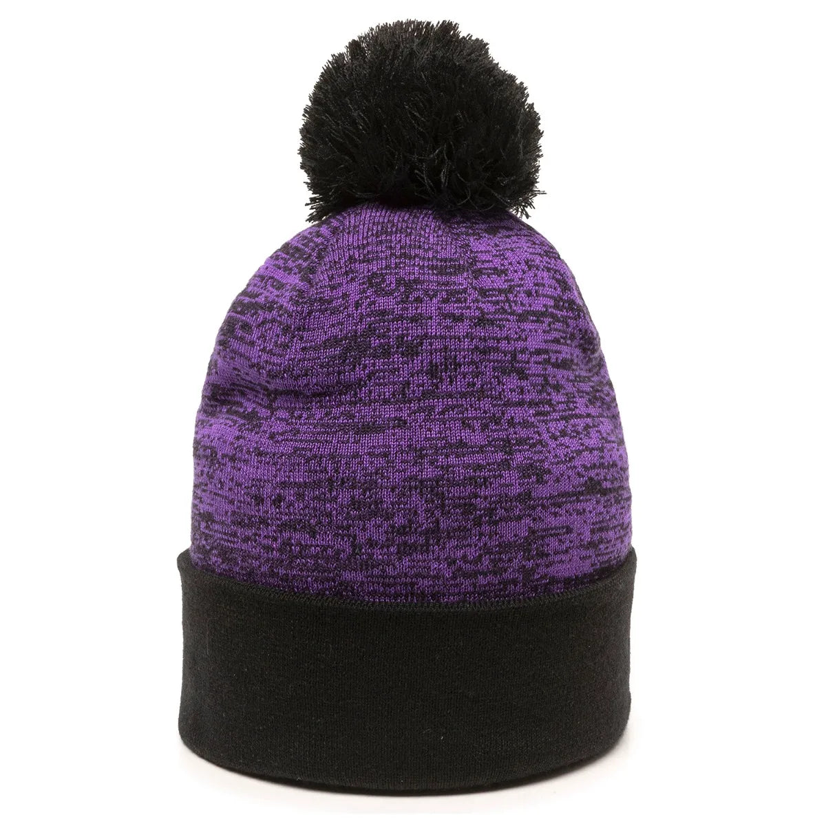 Outdoor Cap PWC-100 Heathered Acrylic Knit Beanie with Pom Unisex Accessories Hats & Caps