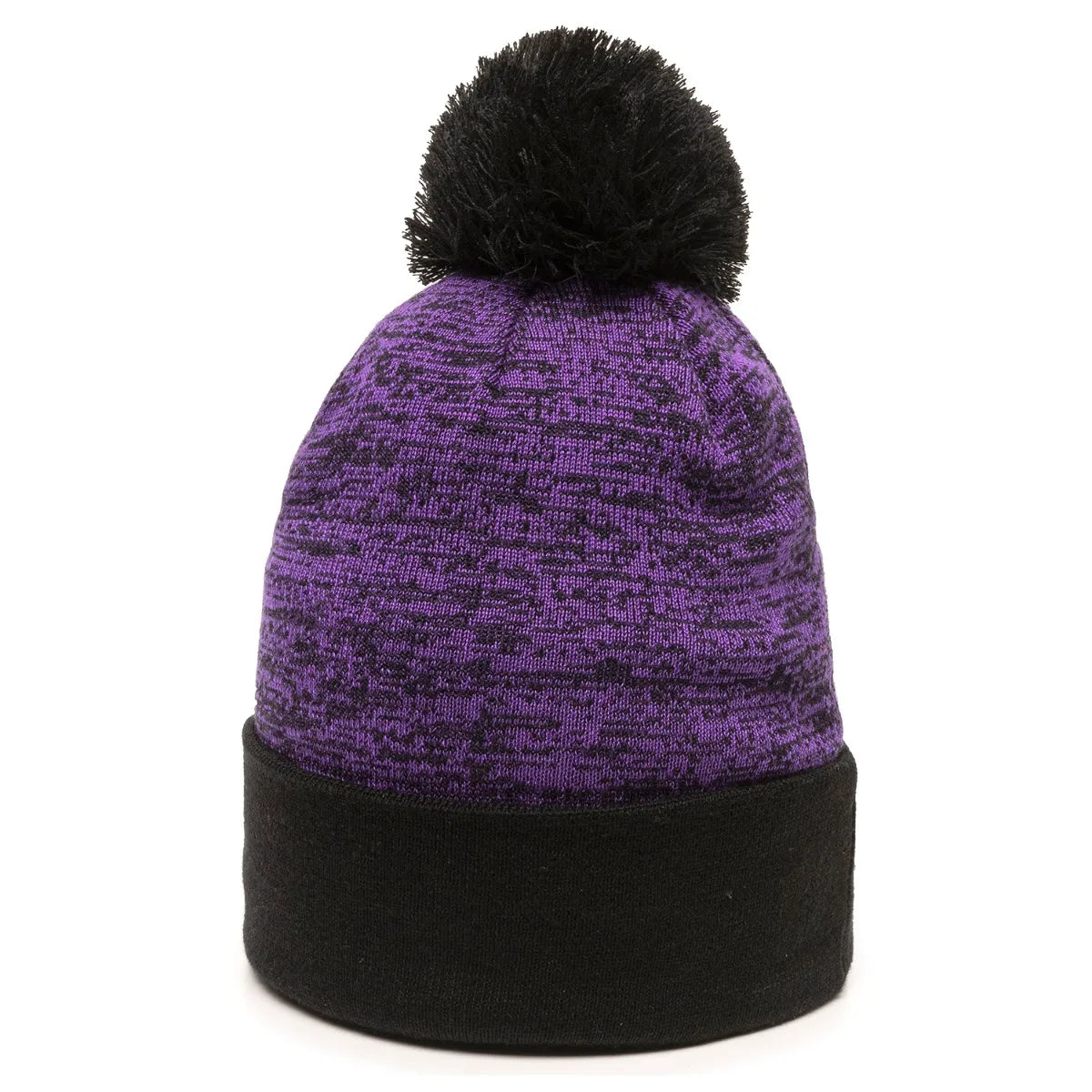 Outdoor Cap PWC-100 Heathered Acrylic Knit Beanie with Pom Unisex Accessories Hats & Caps
