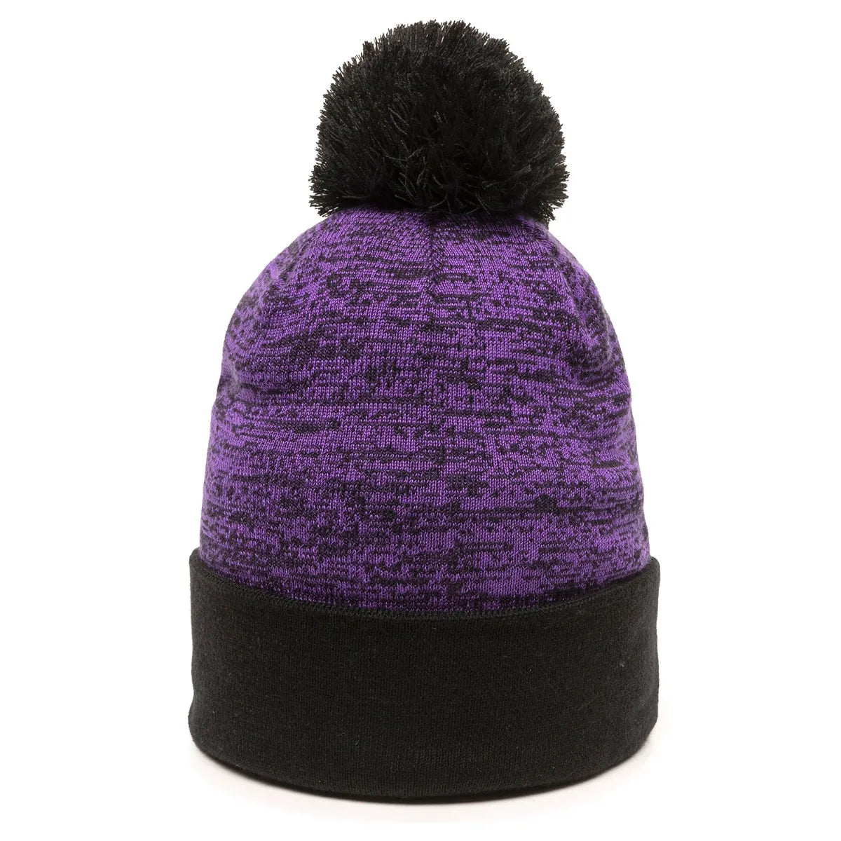 Outdoor Cap PWC-100 Heathered Acrylic Knit Beanie with Pom Unisex Accessories Hats & Caps