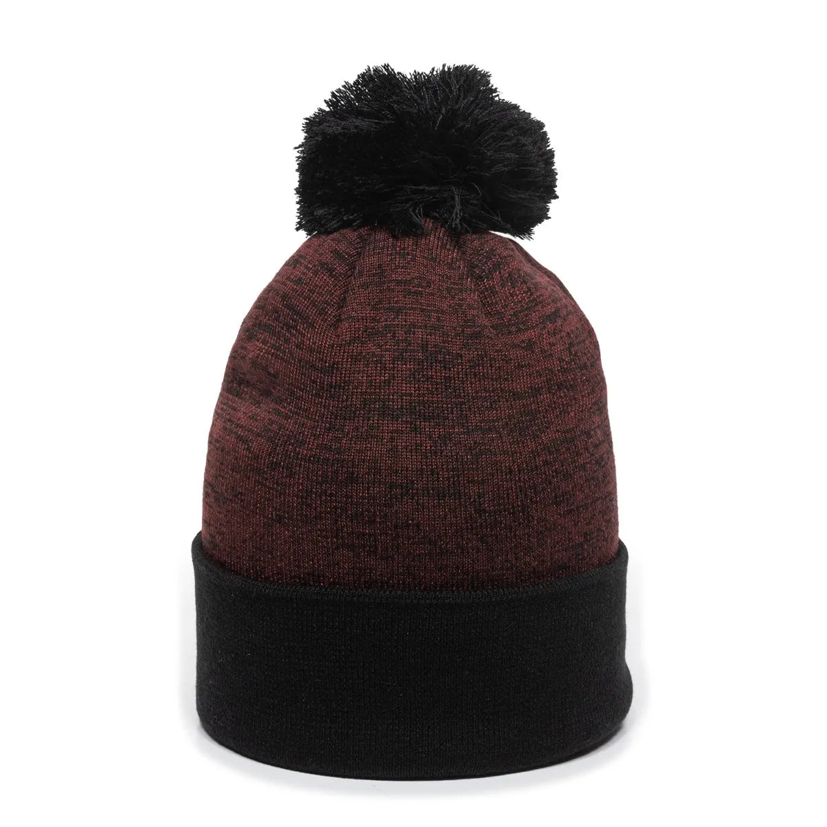 Outdoor Cap PWC-100 Heathered Acrylic Knit Beanie with Pom Unisex Accessories Hats & Caps