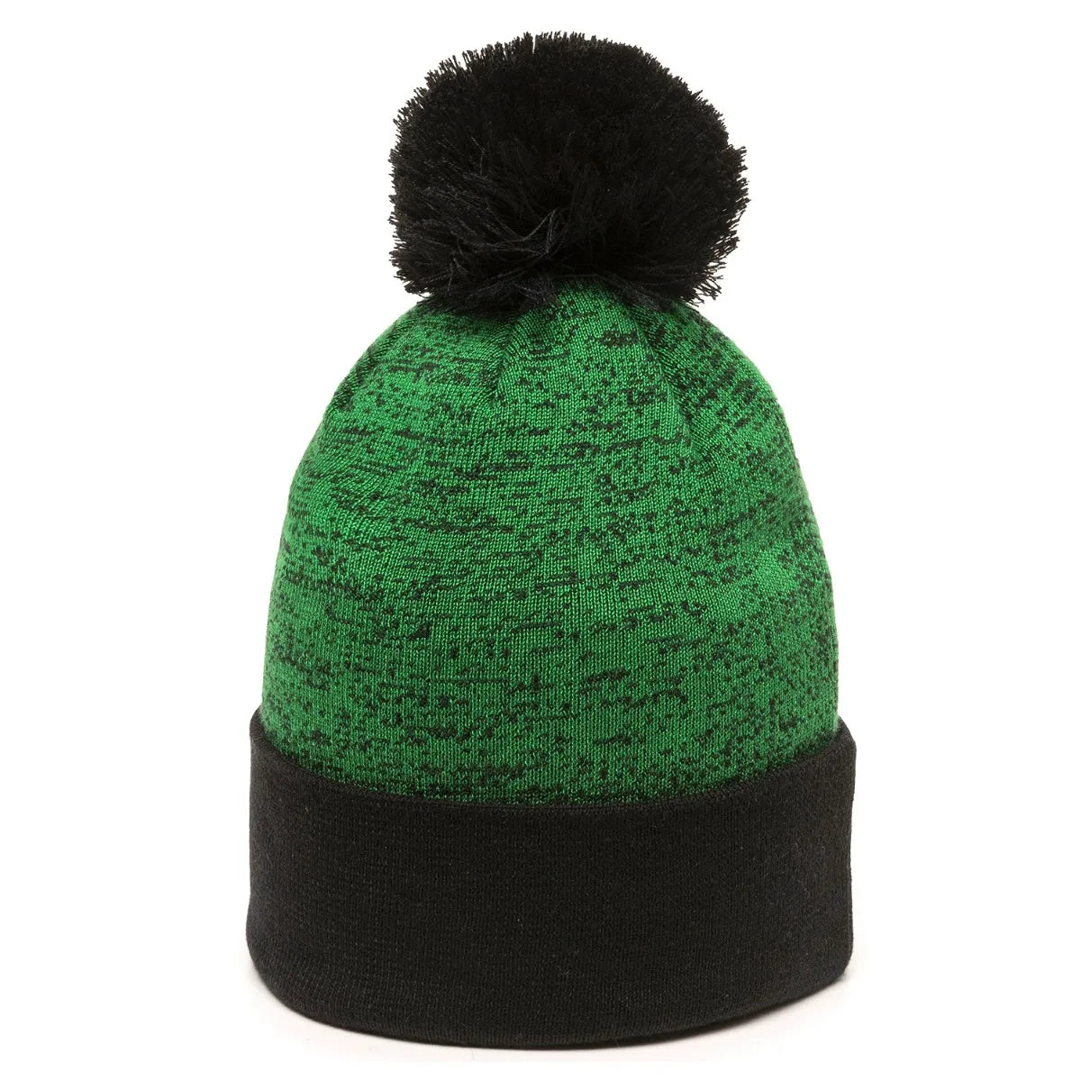 Outdoor Cap PWC-100 Heathered Acrylic Knit Beanie with Pom Unisex Accessories Hats & Caps