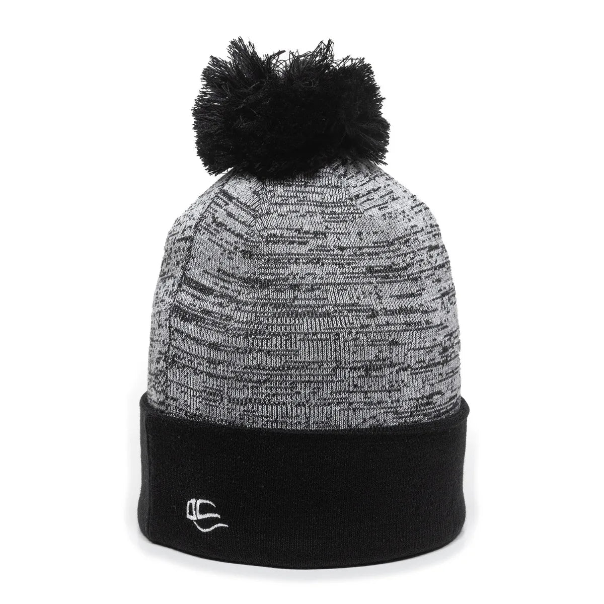 Outdoor Cap PWC-100 Heathered Acrylic Knit Beanie with Pom Unisex Accessories Hats & Caps