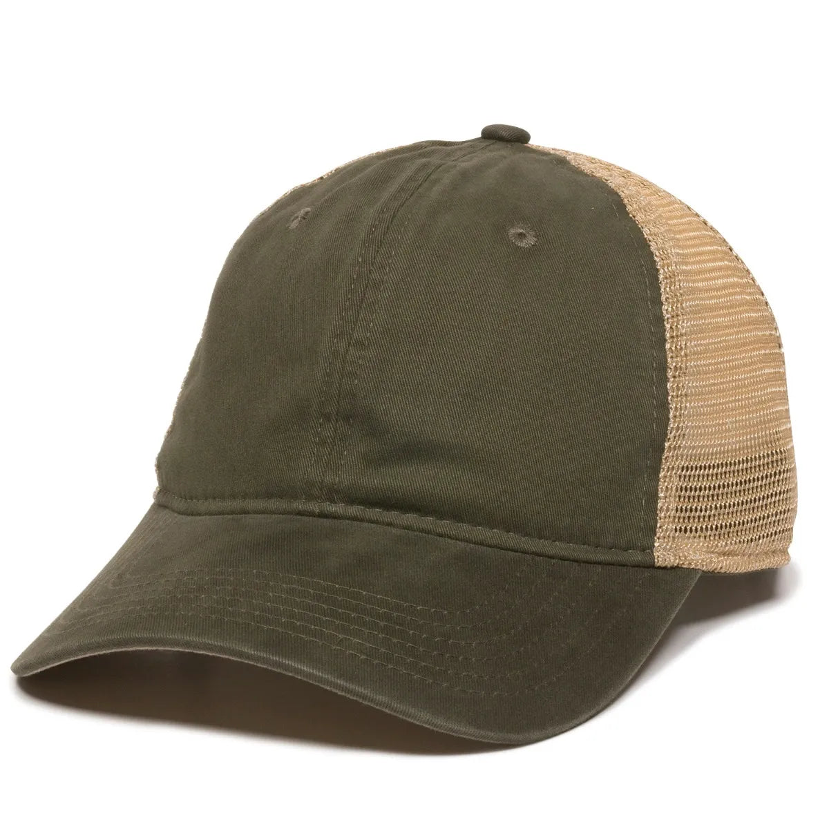 Outdoor Cap PWT-200M Tea-Stained Unstructured Trucker Hat Unisex Accessories Hats & Caps