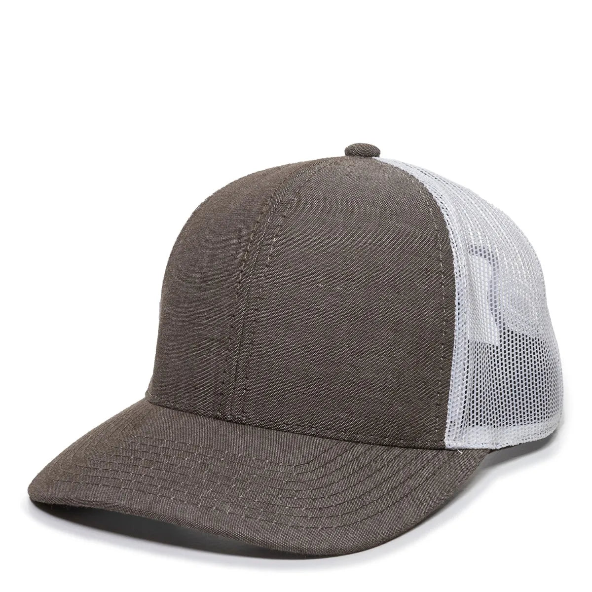 Outdoor Cap MBW-800CB Cotton Chambray Structured Trucker Hat Unisex Accessories Hats & Caps