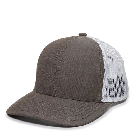 Outdoor Cap MBW-800CB Cotton Chambray Structured Trucker Hat Unisex Accessories Hats & Caps