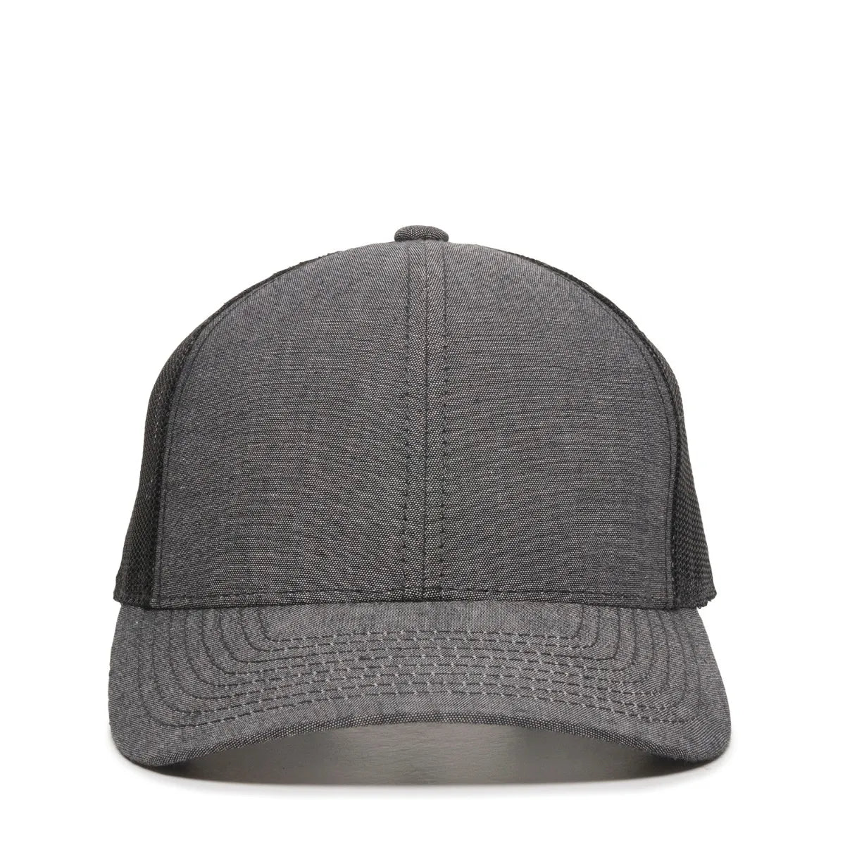 Outdoor Cap MBW-800CB Cotton Chambray Structured Trucker Hat Unisex Accessories Hats & Caps