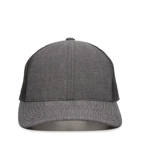 Outdoor Cap MBW-800CB Cotton Chambray Structured Trucker Hat Unisex Accessories Hats & Caps